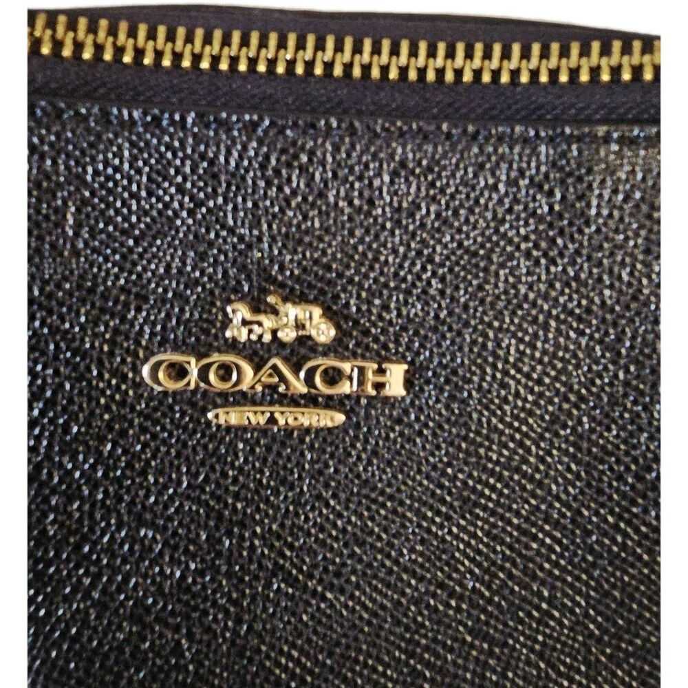Coach Medium Leather Shoulder Bag Black - Picture 5 of 12